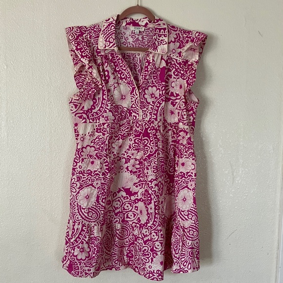 Umgee Boho Floral Tiered Lightweight Cotton Dress, 1X - Picture 1 of 6